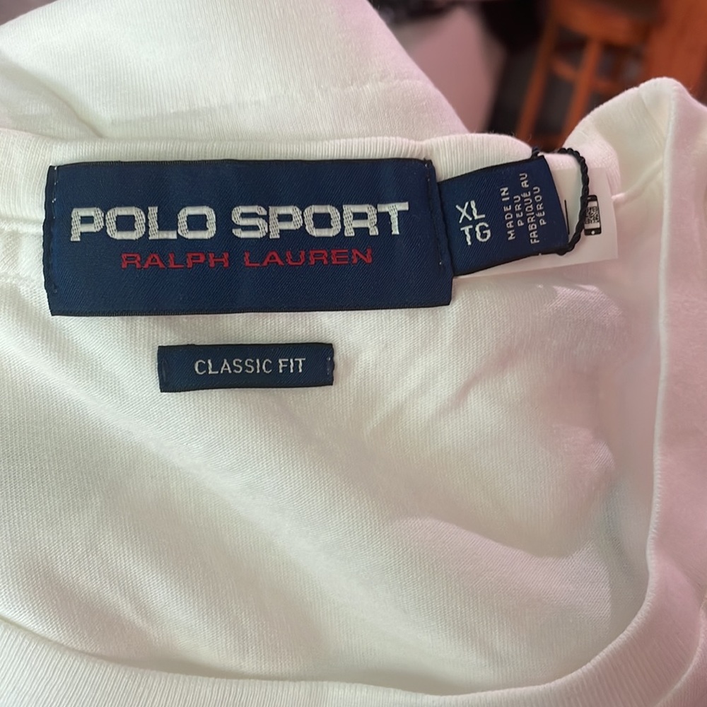NWT Size XL Polo Ralph Lauren Classic Fit Polo Sport T-shirt White - Picture 4 of 5